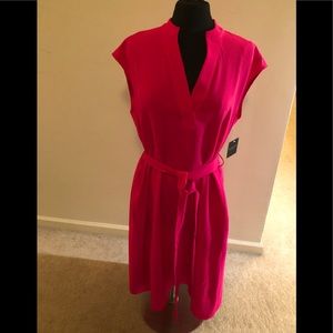 Rachel Roy hot pink dress with belt.